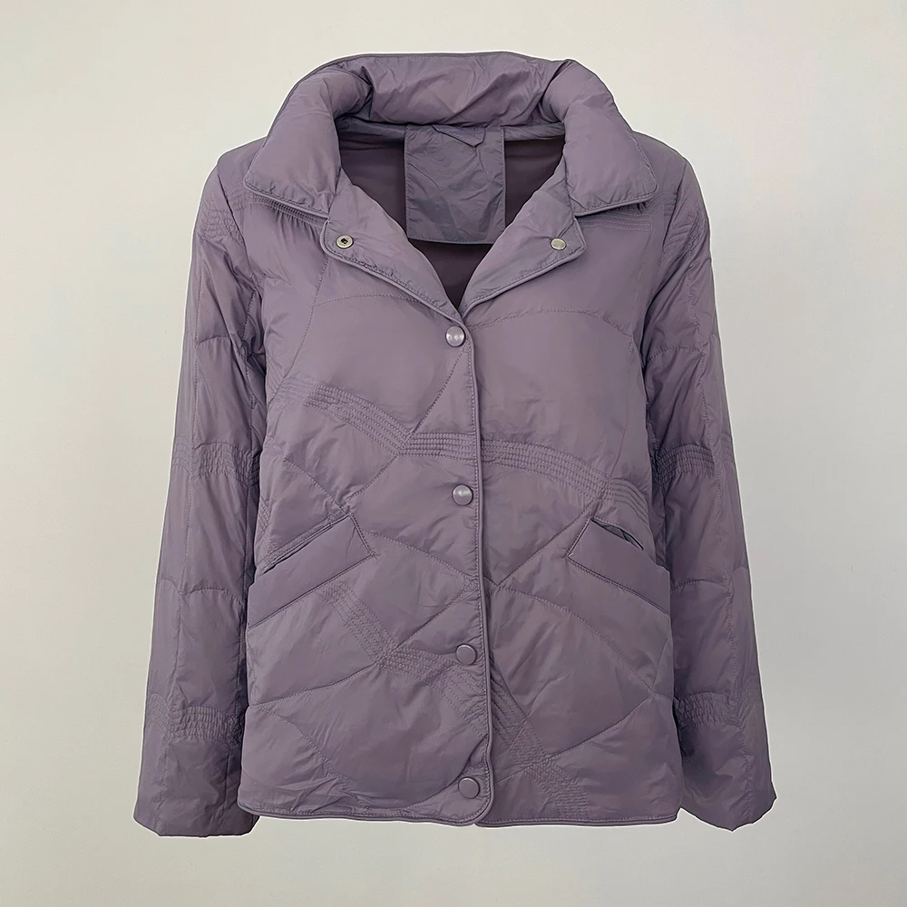 Frauen Stehen Kragen Unten Jacke 2025, Neue Weibliche Mode Leichte Weiße Ente Unten Mantel Herbst Winter Modische Oberbekleidung