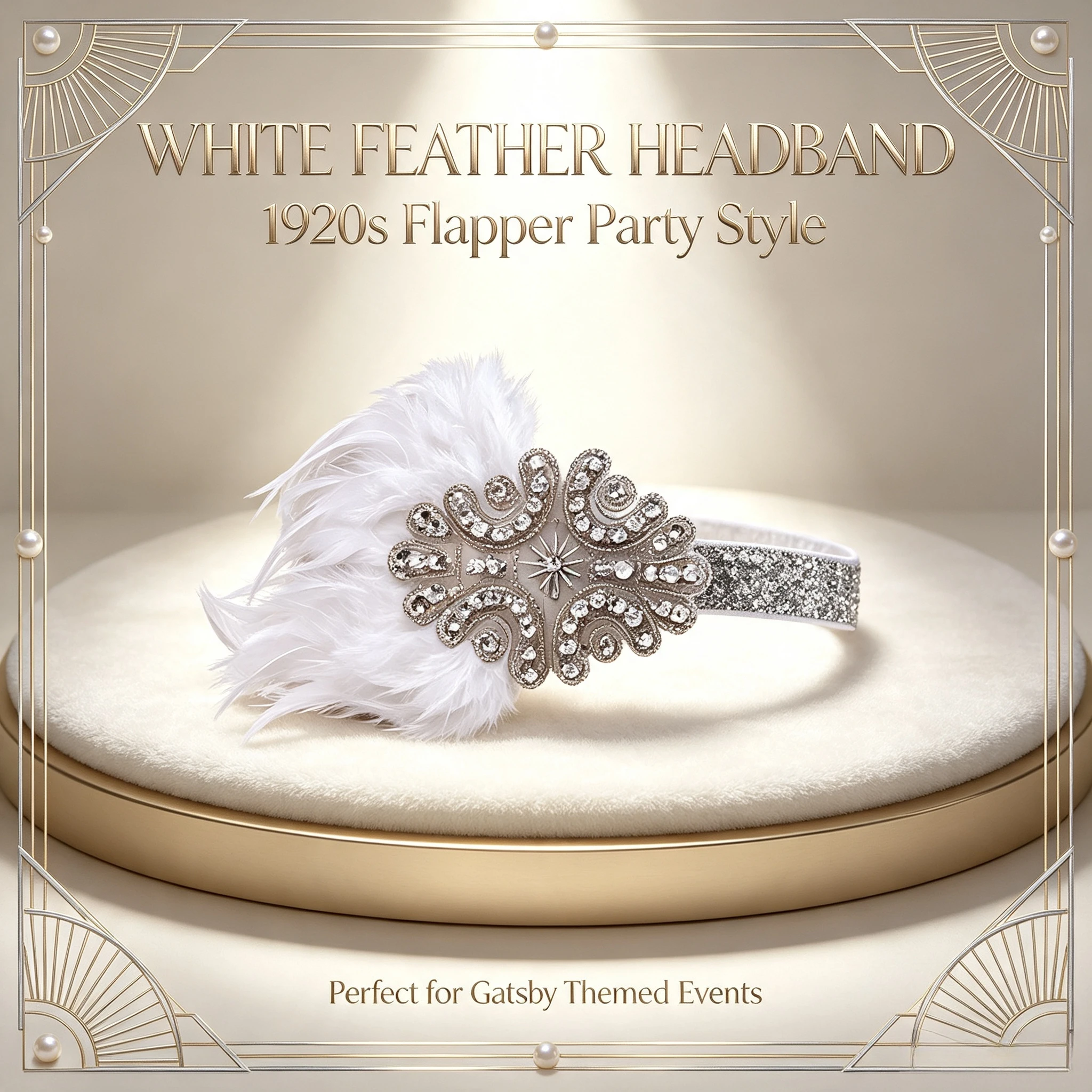 PESENAR  This is a 20 s style accessory set including feather headband long gloves and so on perfect for a retro party