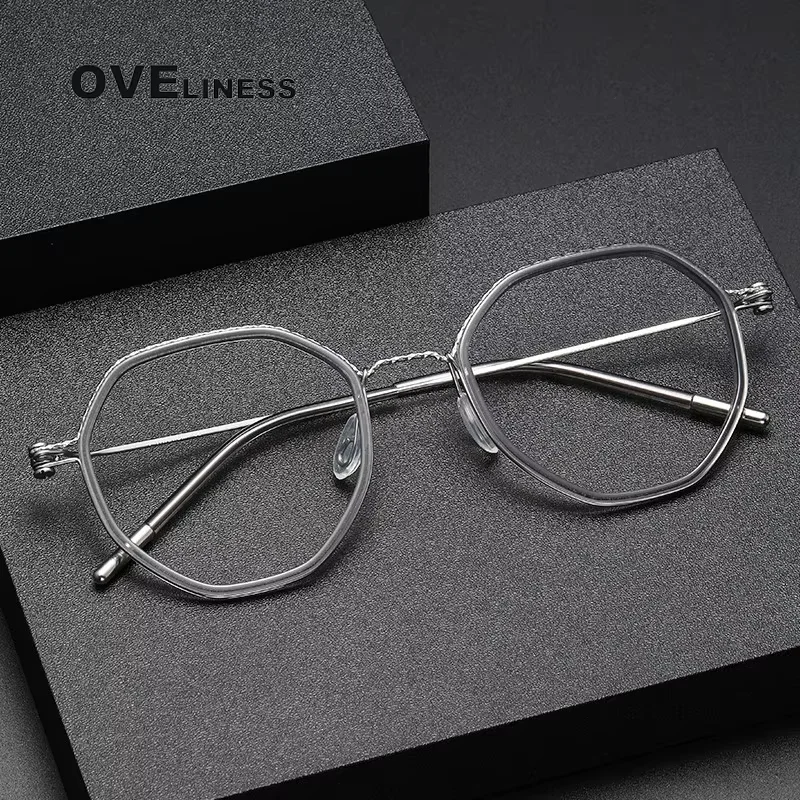 

Vintage Acetate Titanium Glasses Frame Men Square Myopia Prescription Optical Eyeglasses Frame Women 2025 New Luxury Eyewear