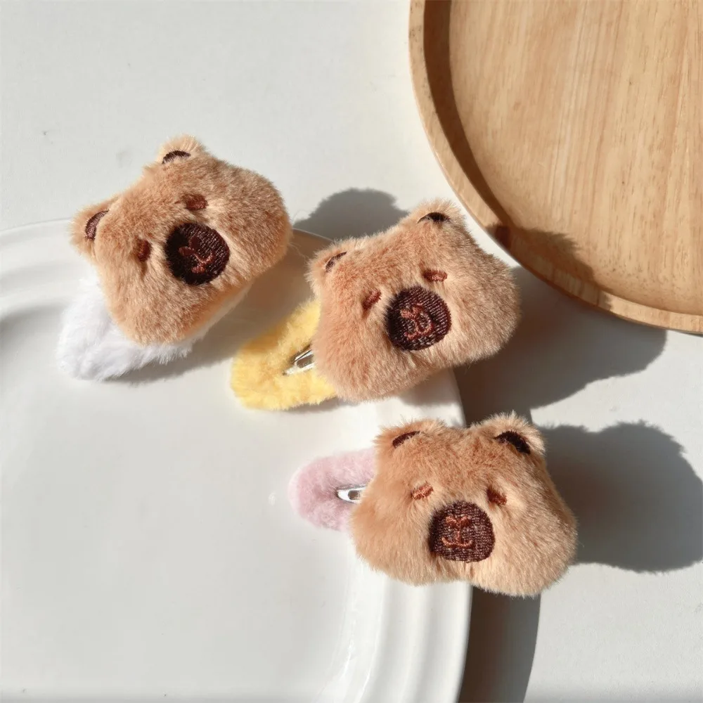 Funny PP Cotton Capybara Headband Hair Hoop Soft Capybara Plush Hair Clip Hairpin Cute Cartoon Animal Hair Accessories Daily