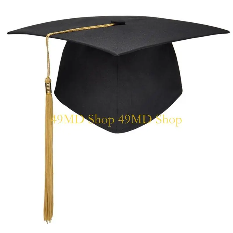 49MD Graduation Hat with Fringed Adult MortarBoard Academic High School Bachelor Hat of Graduate Party Ceremony Hat 2024