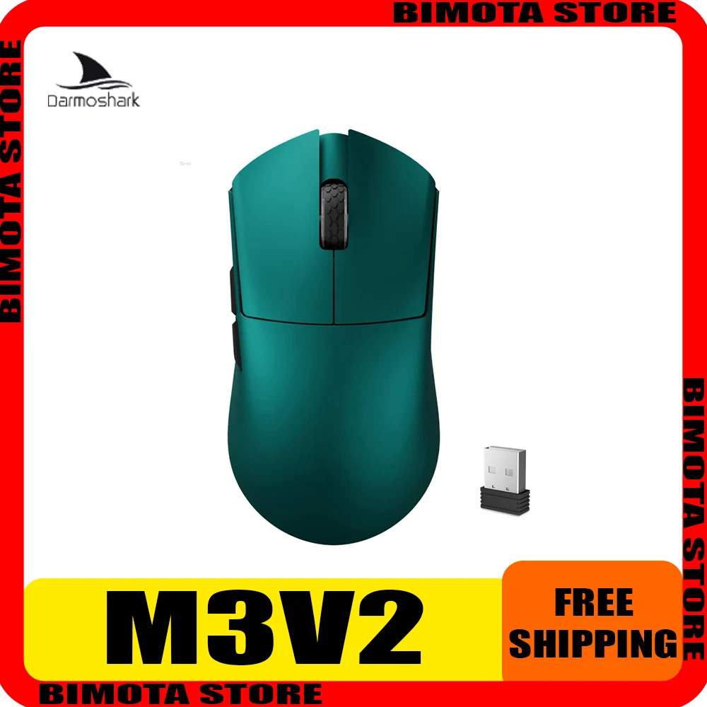 

Новая мышь Darmoshark M3V2 Aurora, зеленая, легкая, 3395, киберспортивная игра, три режима, двойная беспроводная мышь 8K, компьютерные аксессуары, подарок