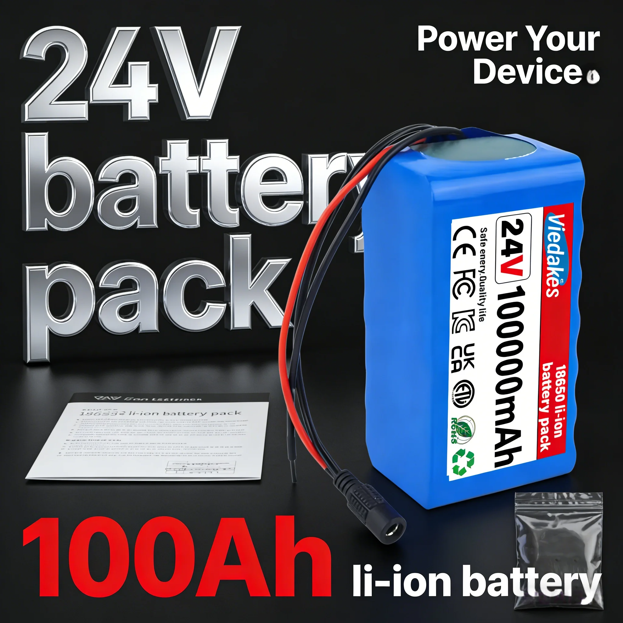 24V 100Ah 7S3P lithium battery suitable for long-distance driving of electric scooters,1000+ Cycles，large capacity+light weight