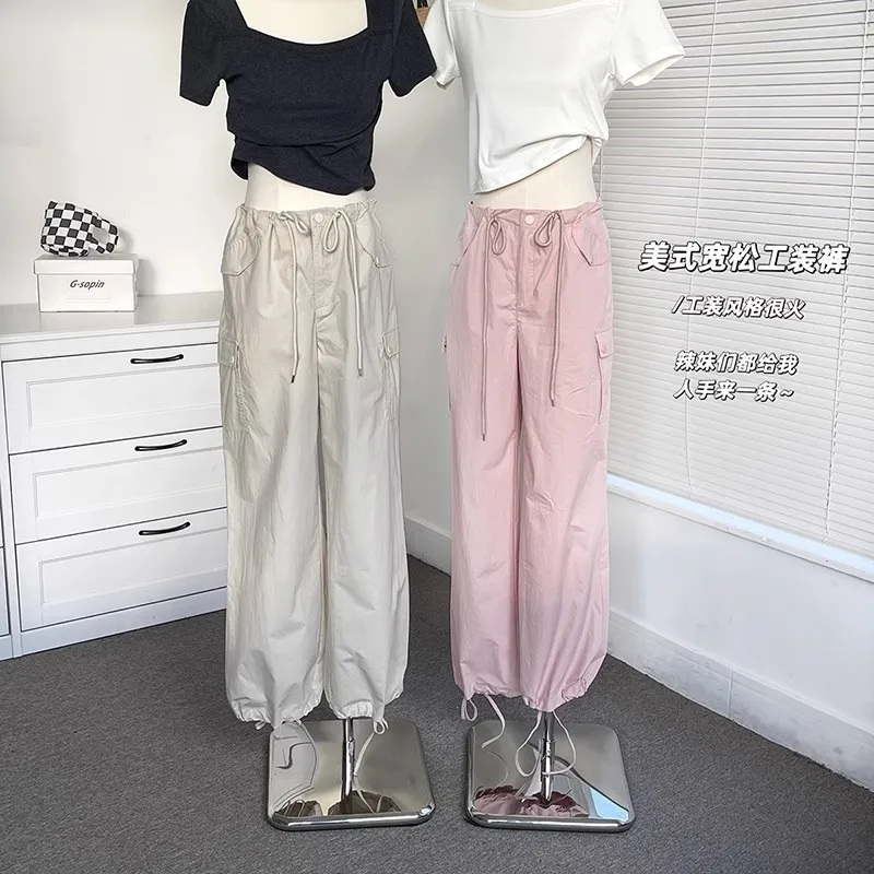 Pants Women Design Trendy Sweet All-match Drawstring Leisure Streetwear Summer Korean style Simple Pockets Attractive Fit New