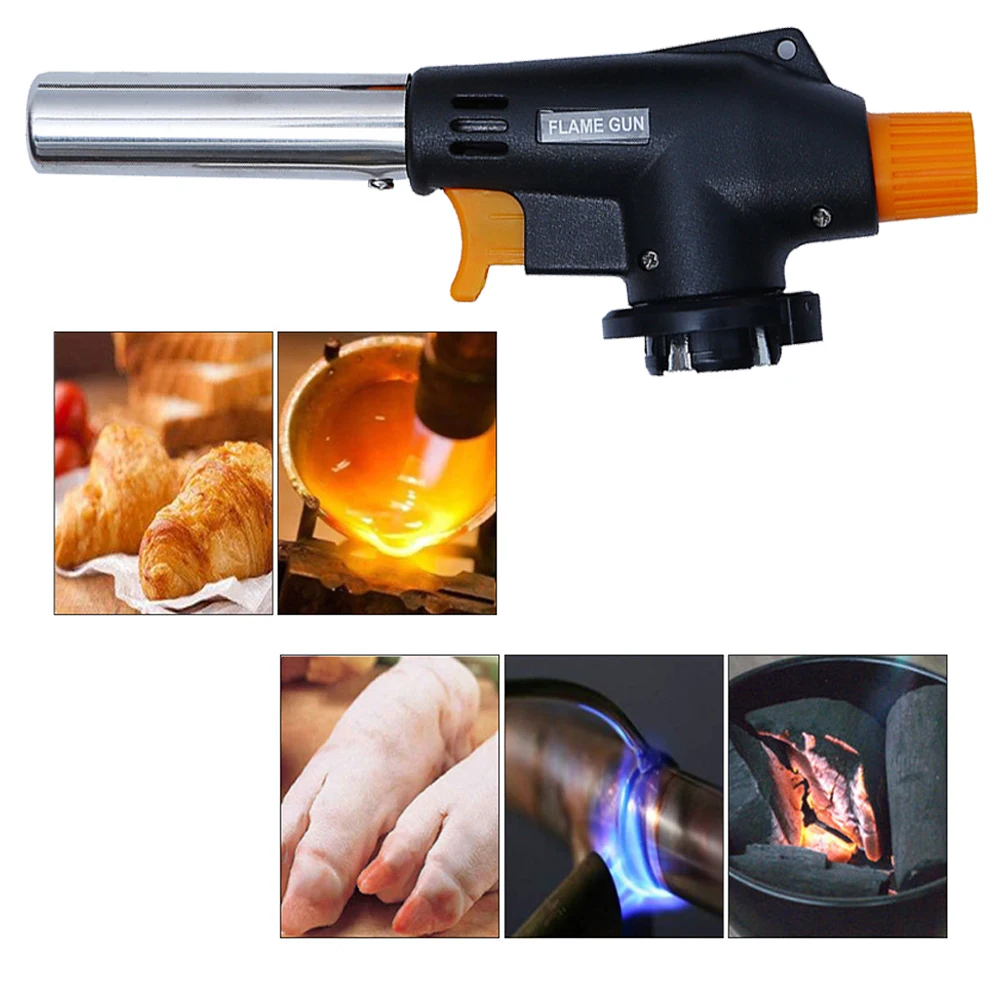 

BBQ Cooking Welding Gas Torch Flame Gun Nozzle Outdoor Camping Ignition Flamethrower Heating Butane Burner Spray Equipment