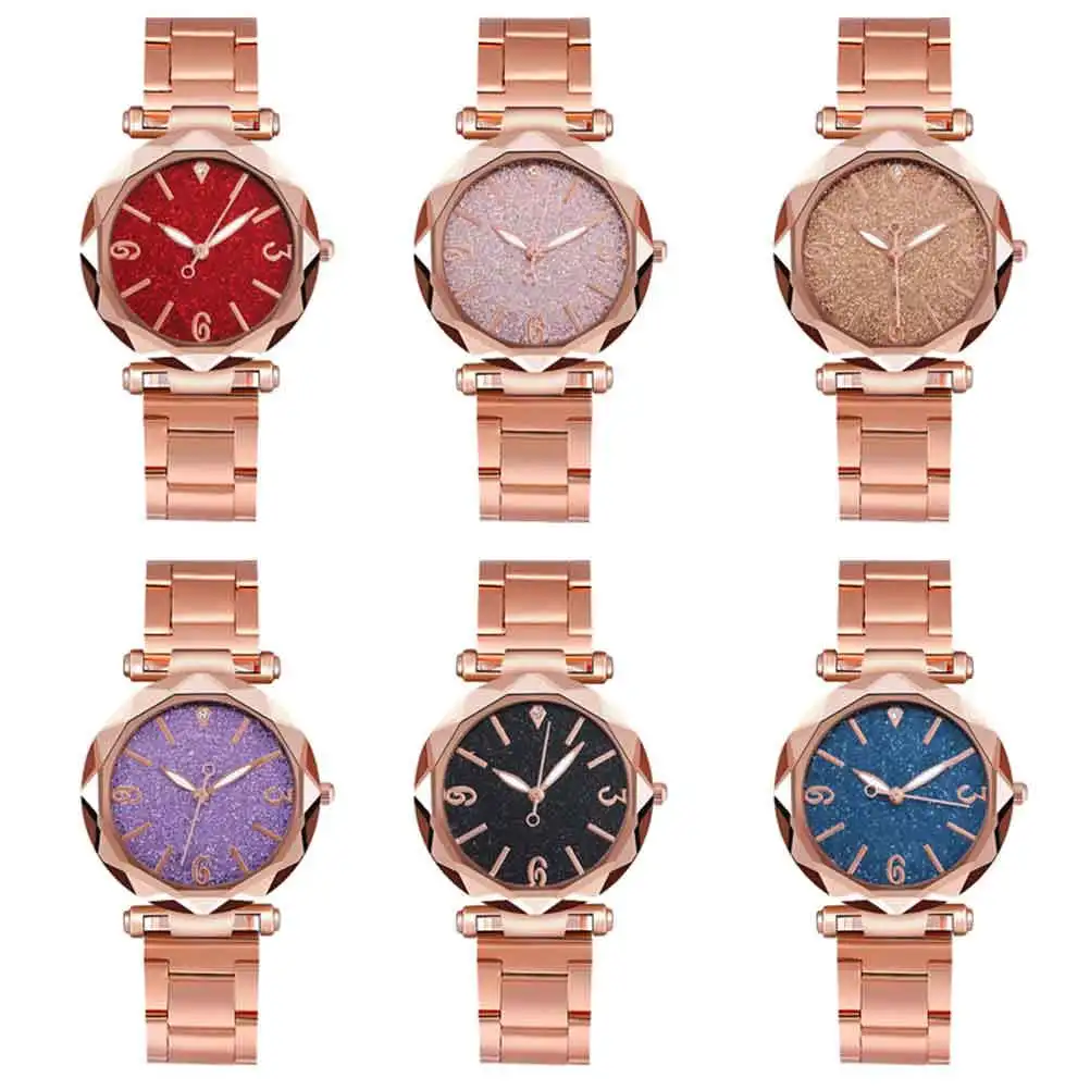 Quartz Watch Stainless Steel Pink Elegant Fashion Wrist Watch Silent Precise Moving Suitable for Any Occasion Wrist Decoration