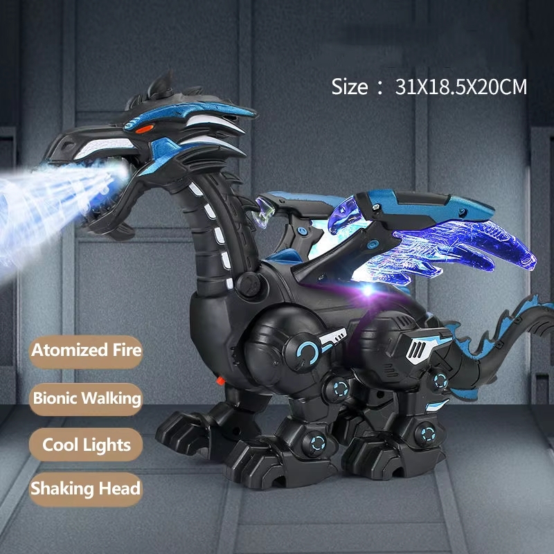  Simulation Fire Mechanical Dinoasur Water Spray Cool Light Electric Children Entertainment Puzzle Model Game Toys for Boys Gifts 