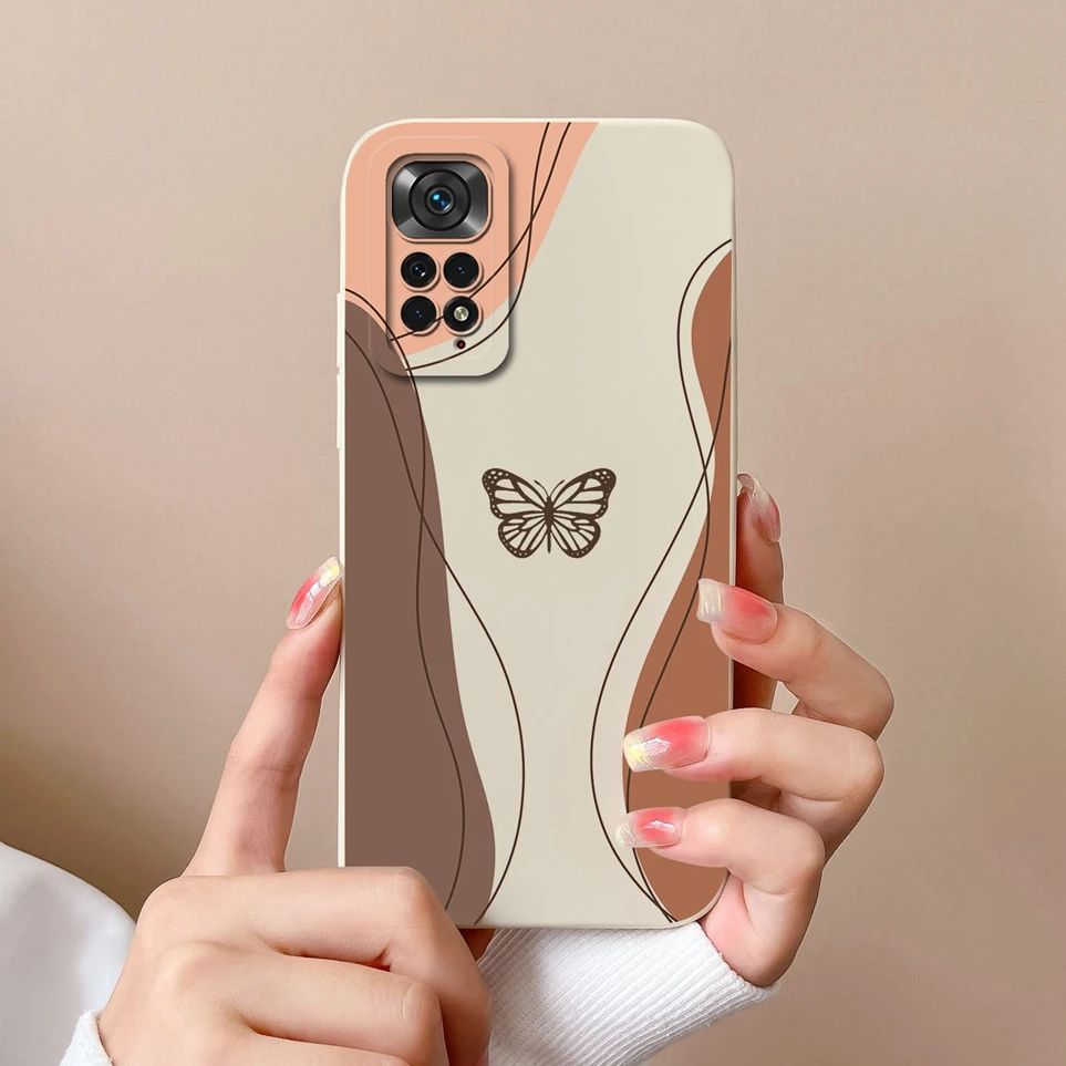 Luxury Case For Xiaomi Redmi Note 11 11S 4G 5G Sweet Girl Liquid Back Cover Shockproof Coque For Note11 11 S Funda Shell Bumper