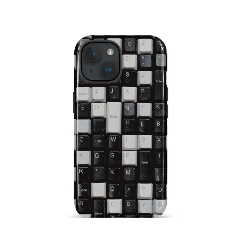 INS Designer Keyboard Pattern Phone Case for iPhone 16 15 14 13 12 11 Pro Max Plus Luxury Magnetic Double-layer Back Cover
