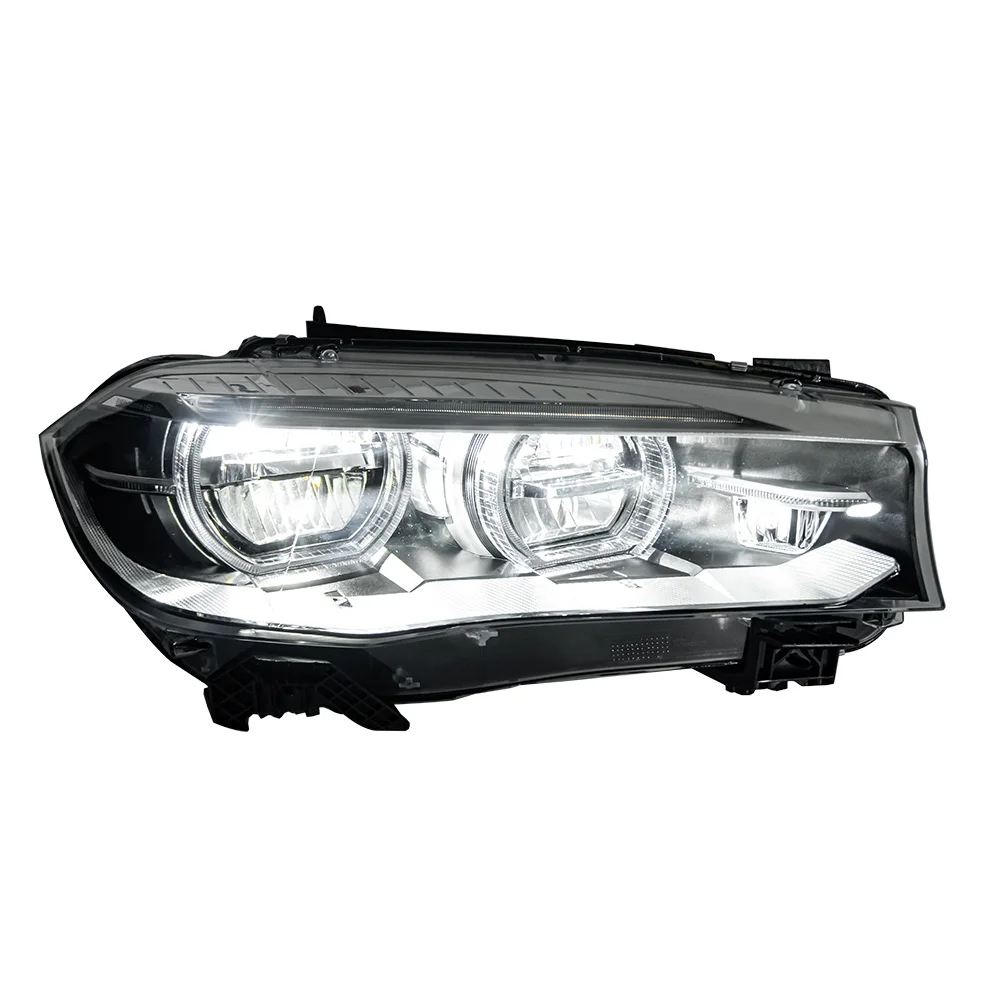 Zestaw przednich lamp LED do BMW X5 X6 28i 35i 50i F15 2014-2018, ulepszenie, wysoka jakość, soczewka projektorowa, akcesoria samochodowe.