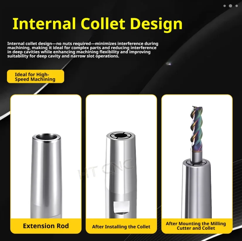 CNC Deep Hole Processing of High-Precision Pull-Type Small-Diameter Milling Cutter Extension Rods C8 C10 C12 C16 DC04 DC06 DC08