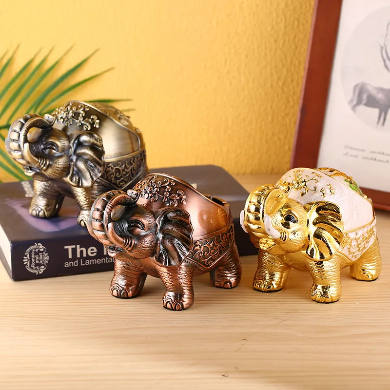 European-Style Ashtray Creative Home Living Room Luxury Ashtray With Lid Anti Fly Ash Office Anti Fall Decoration Ashtray