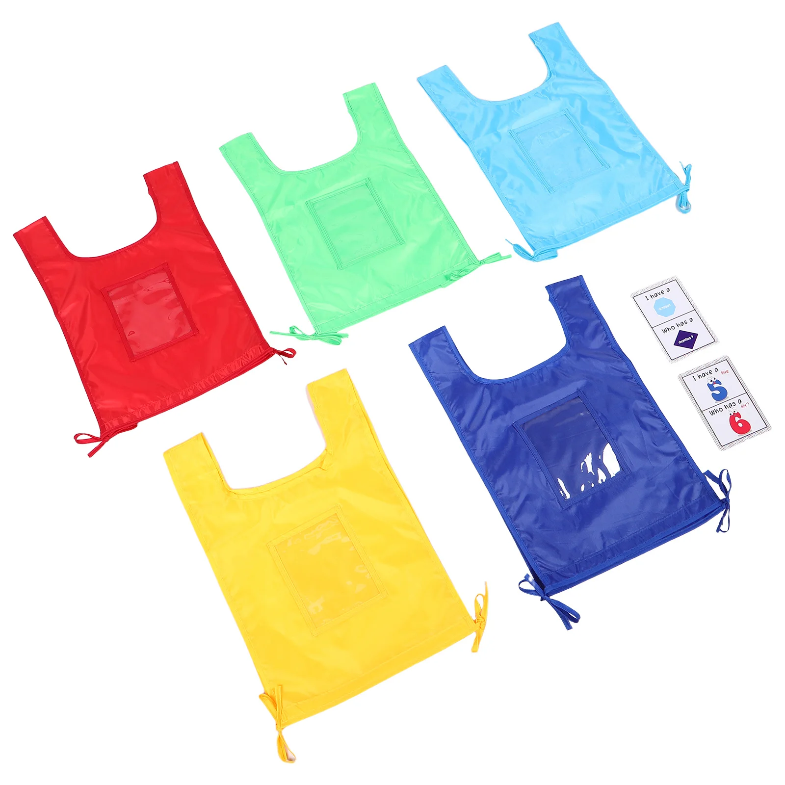 Gilet d'insertion de cartes pour enfants, 5 pièces, support de jeu de chiffres colorés pour l'apprentissage en classe préscolaire, fournitures d'enseignement interactives