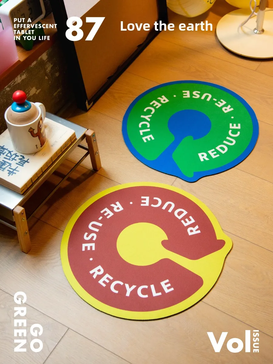 

Original Home Decor Small Mat Storage Rainwear Moisture Proof Kitchen Drain Mat round ape Home Use Non-Slip Printing Proc