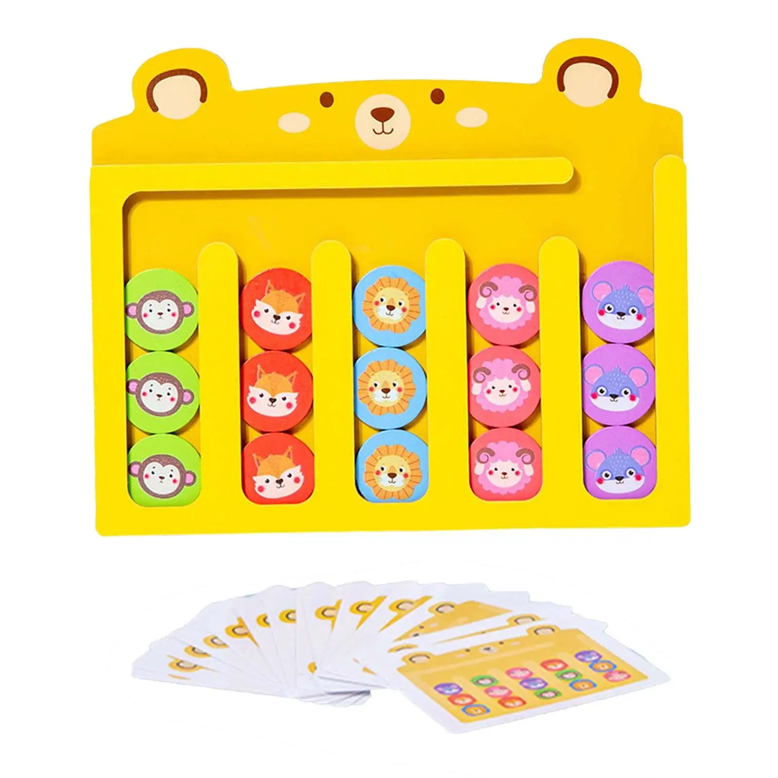 Rompecabezas deslizante con forma de Color, juguete de rompecabezas deslizante, juguetes de regalo montessori, acertijos, patrón de animales y juego a juego de colores