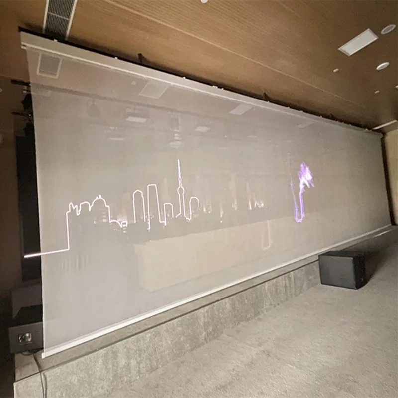 2025 New Holographic Projection Mesh Screen Grey 3d Hologram Effect Mesh Hologram Gauze Projector Stage Screen Mesh Customized
