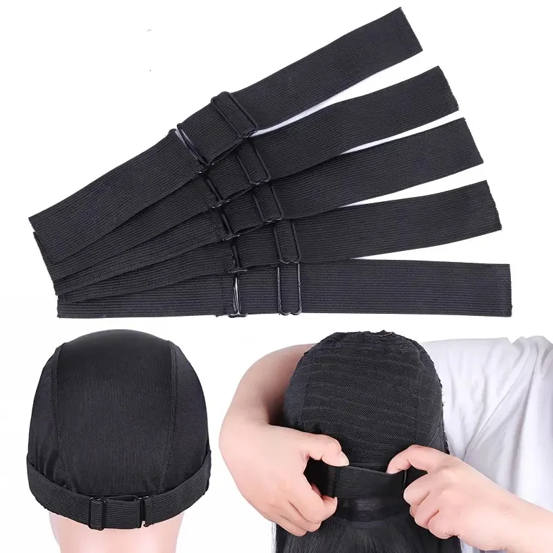 1-25 Pieces Black 3 cm Adjustable Wig Elastic Bands Adjustable Elastic Wig Straps for Making Wig Cap Accessories wig tools ﻿