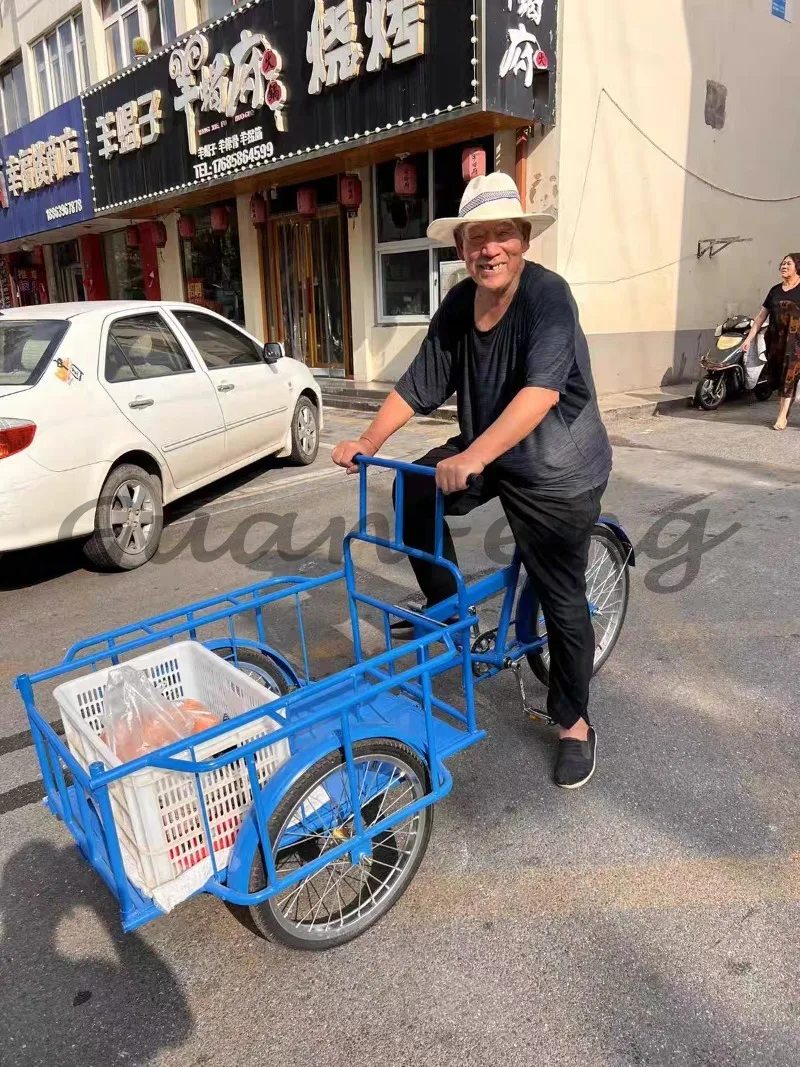 Upside‑Down Donkey Style Human Pedal Tricycle, Foldable Inverted Tricycle for Outdoor Street Stall Vending