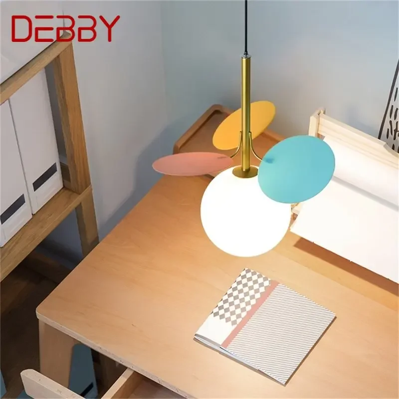 

DEBBY Подвесной светильник в скандинавском стиле, светодиодный круглый шар, светильники для внутреннего макаруна, подвесные современные люстры, лампы
