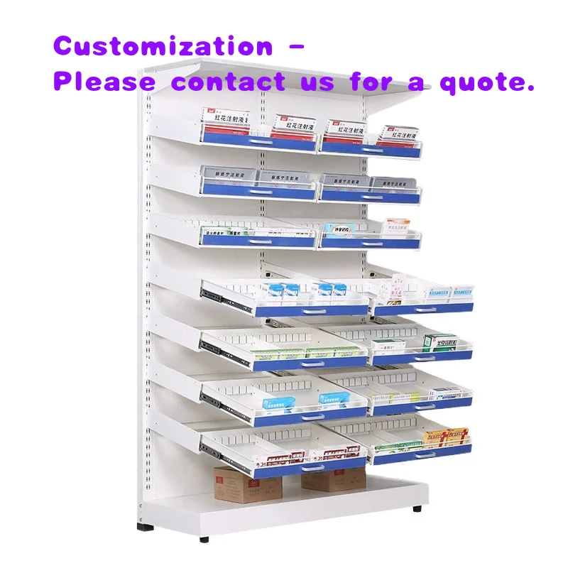 

custom.Customized Hospital Pharmacy Western Medicine Shelves Single Double-Sided Steel Medicine Racks Shelves