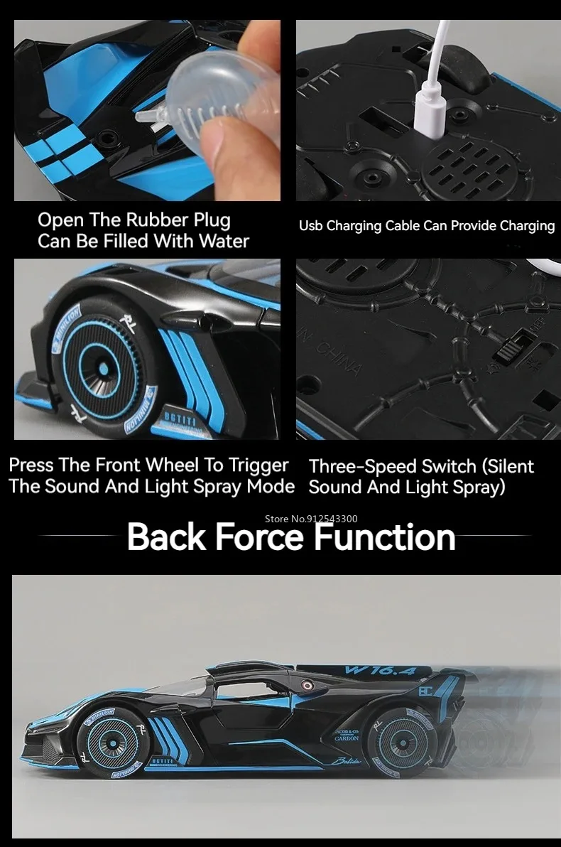 1:24 Batmobil Bolide Auto Modell Spielzeug Türen Geöffnet Stoßdämpfung Spray Sportwagen Modelle Sound Licht Spielzeug Geschenke für Jungen – Detail 22