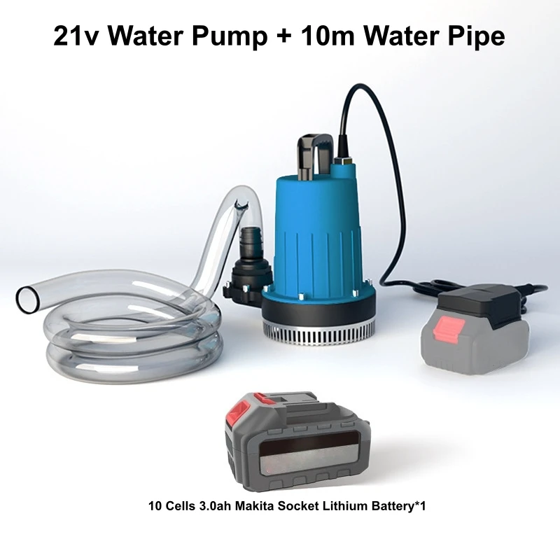 21V Lithium-accu dompelpomp voor vijverwater, irrigatie en bewatering.