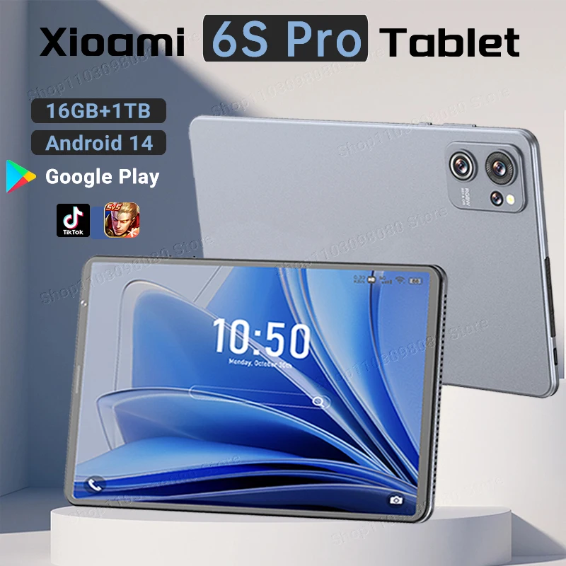 

2024 New Pad 6S Pro 16GB+1TB Tablet Android 14 5G Dual SIM WIFI 10 Core 8800mah Tablets PC Global Version GPS Original Tablette