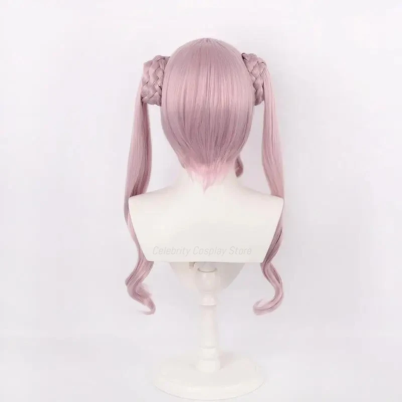 Anime The Hundred Line Last Defense Academy Tsukumo Kako Cosplay Wig Girl Pink Braid Clip Heat Resistant Synthetic Wig Halloween