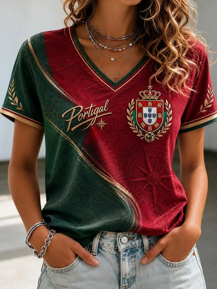 2027 Edition Portuguese Football Training T-Shirt - 3D Digital Printing - Comfortable and Breathable - Family Clothing
