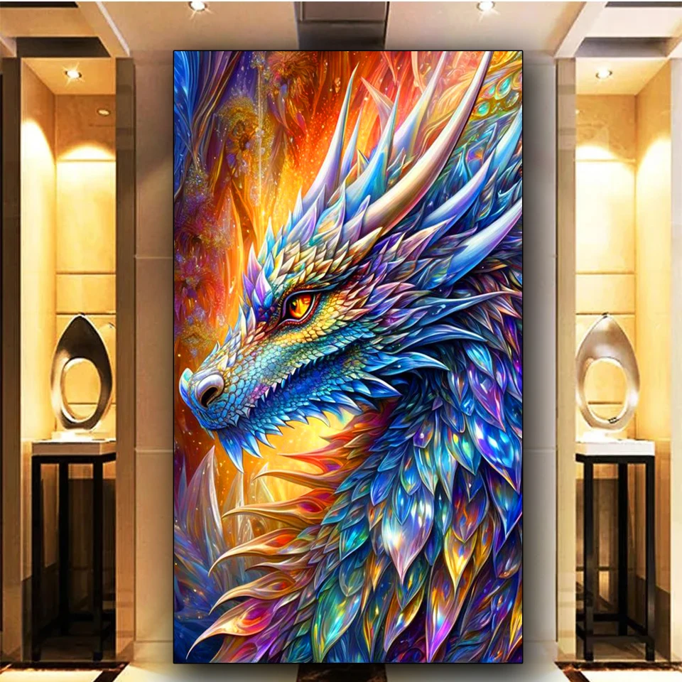 

Большой размер Дракон diy алмазная живопись ювелирные изделия вышивка крестиком Алмазная художественная хрустальная мозаика новейший креативный домашний декор с животными
