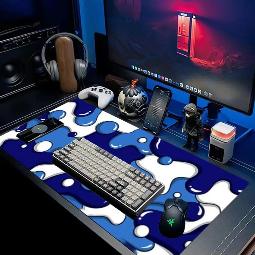 3D Liquid Lava Bubble Mouse Pad Large XXL Desk Mat Cartoon Fluid Pattern Desk Mats Non-Slip Rubber Office Gaming Accessories