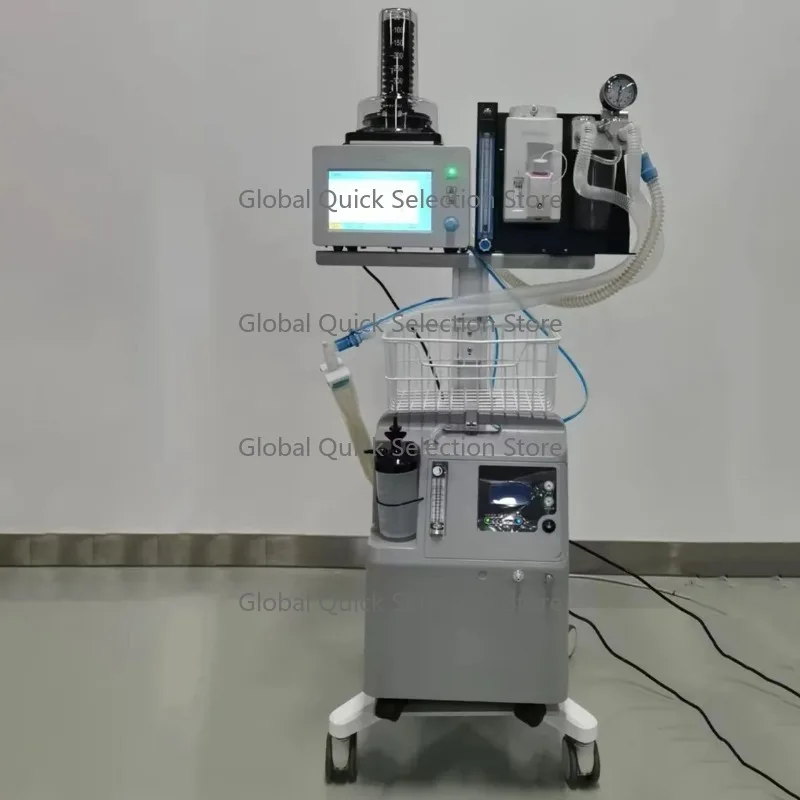 Pet Hospital Animal Pet Respiratory Anesthes-ia Machine, Turbo Drive, with Oxy-gen Concentrator, No Air Source Required