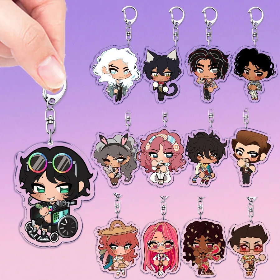 Cute Game Date Everything Keychains for Accessories Eddie Betty Mateo Jewelry Keyrings Chibi Cartoon Charm Friends Gifts