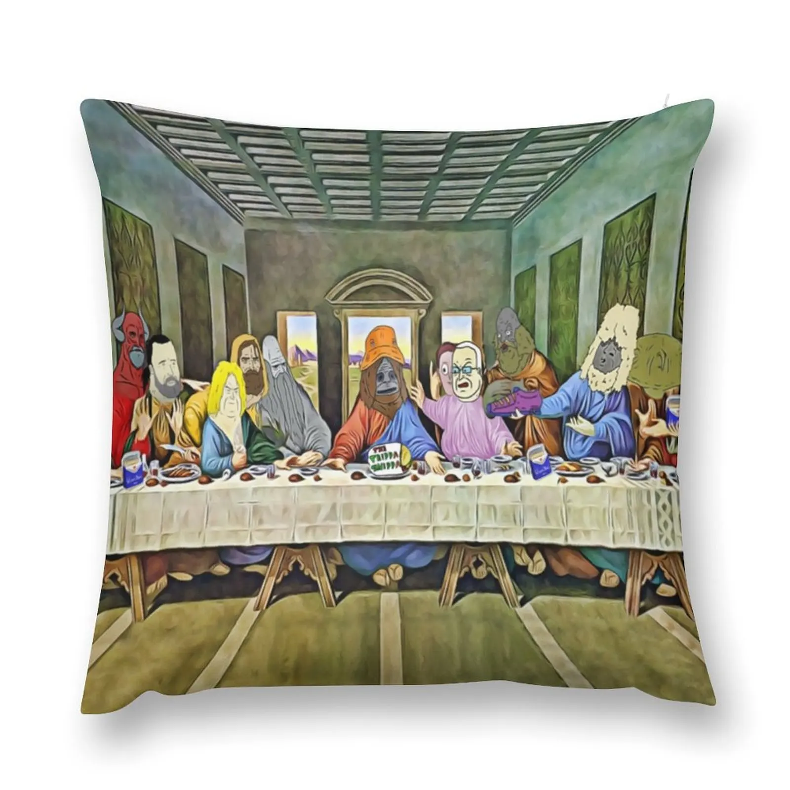 Last Supper of Browntown 2 Mike Nolan Big Lez Show Throw Pillow Cushions Cover Sofa Cover pillow