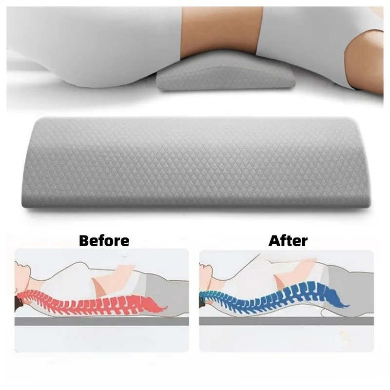 

Comfort Bolster Pillow for Back Memory Foam Cotton Cover Lumbar Support Pillow for Semi Roll Pillow Ergonomic Lumbar Pillow
