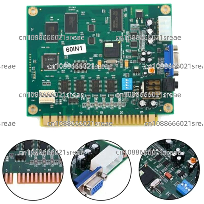 60-in-1 Jamma Arcade Classics-spelbord voor Cocktail Arcade Machine UP Rechts Arcade Machine Donkey Kong Pacman