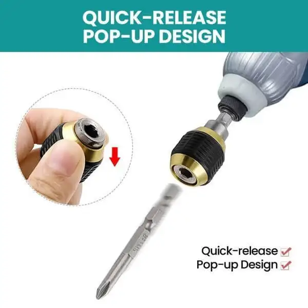 Quick Release Hexagon Drill Bit Coupling 1/4Inch Impact Tough Fast Change Bit Holder Extension Screwdriver Chuck Adapter Connect