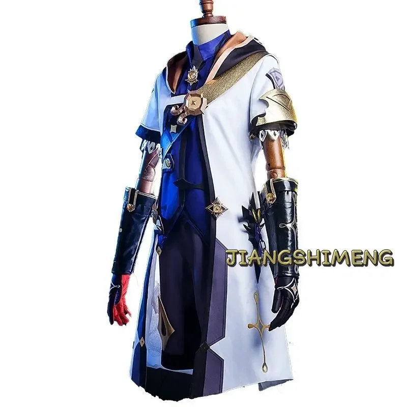 Game Genshin Impact Albedo Volwassen Cosplay Kostuum Deluxe Pakken De Ordo Favonius Pruik Uniform Handschoenen Sokken Pruik Albedo Outfits