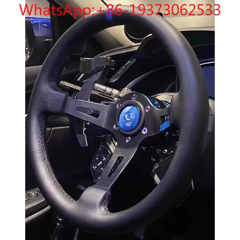 13-Inch Leather Deep Concave Quick-release Steering Wheel 330mm Deep Concave Universal Steering Wheel, Hole Distance 70mm
