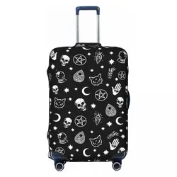 Cubierta de equipaje de calavera gótica de bruja de Halloween personalizada, lindas cubiertas protectoras de maleta, traje para 18-32 pulgadas