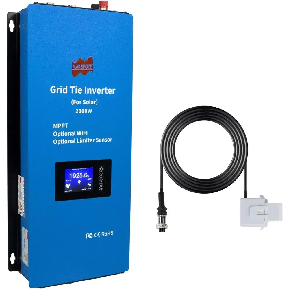 

2000W Grid-Tied Inverter with LCD, Converts 45-90V DC to 240V AC for US 2-Phase Grid
