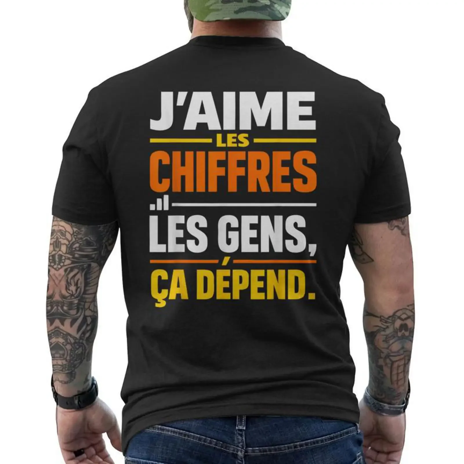 J'aime Les Chiffres Humour Comptable T shirt imprimé au dos Cadeauxyz vintage Washed designer clothes Stylish graphic