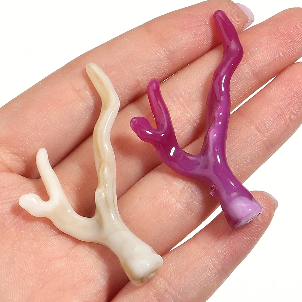 20Pcs 35x49mm Vintage Acrylic Tree Branches Deer Horn Beads Loose Beads for DIY Crafts Home Decor Sewing Accessories Supplies