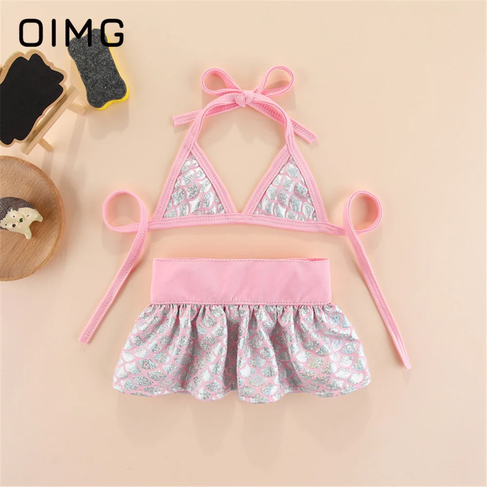 

OIMG Summer Puppy Clothes Small Dogs Bikini Set Fish Scale Swimwear Teddy Ragdoll Beach Cat Dog Clothing Pet Mermaid Swimwear