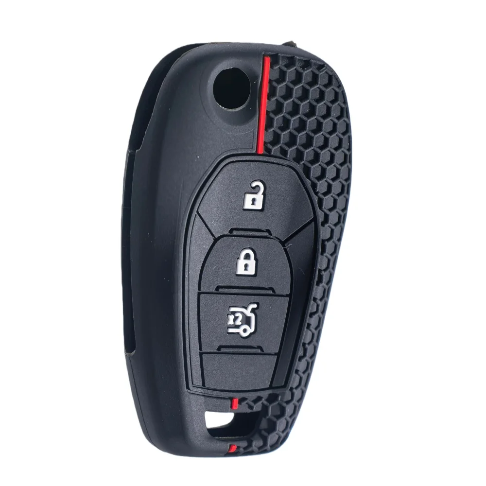 Silicone Remote Flip Car Key Case for Chevrolet Cruze Trax LS Badge Spark Sonic Aveo Tracker Onix RS Trailblazer Accessories Fob