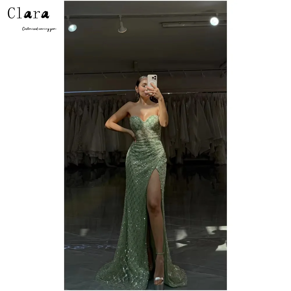 

Clara Custom Fishtail Sweetheart Off-shoulder Side Slit Luxurious Women's Evening Dresses Luxury 2025 Luxury Party Dress Elegant