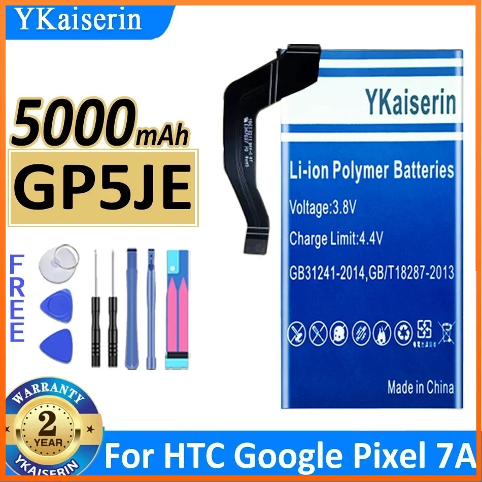 

YKaiserin 5000mAh Replacement Battery GP5JE for HTC Google Pixel 7A Moile Phone Batterie Bateria + Tracking Number