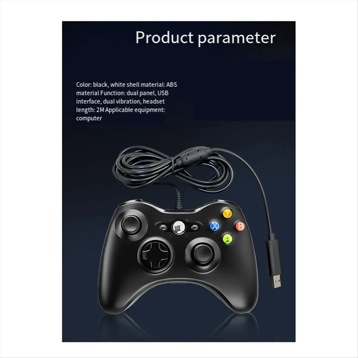 

Проводной USB-джойстик, геймпад, контроллер с отверстием для наушников для игровой системы, ПК/Xbox360 B