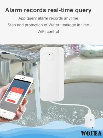Tuya Smart Flood Leakage Sensor Remote Monitor WiFi Water Overflow Level Detector Water Leak Sensor Security Sound Alarm System