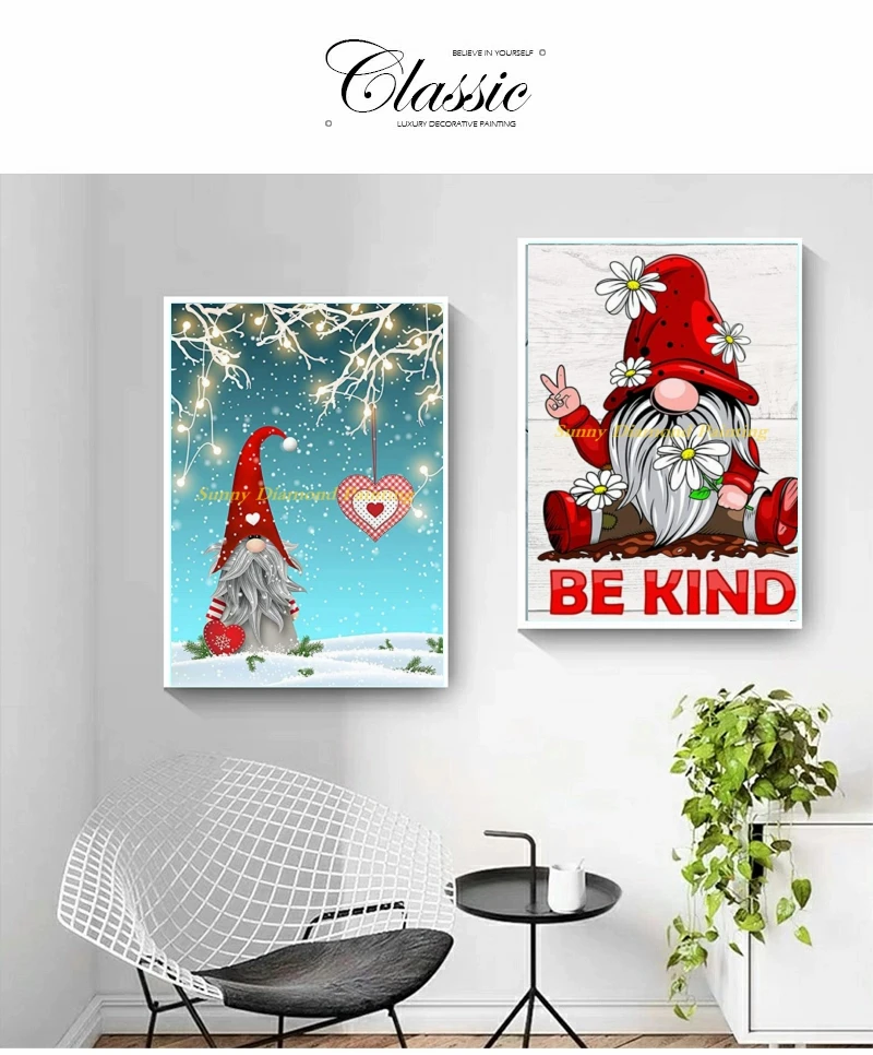 5D DIY Diamond Painting Faceless SantaGnome Full Drill Mosaic Christmas Navidad Embroidery Cross Stitch Kit New Year Home Decor